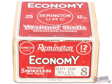 Sealed Remington UMC Economy Wetproof Paper Shells Smokeless Powder Heavy Load 12 Ga Two Piece Box