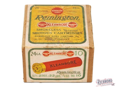 Full Remington UMC Smokeless Wetproof Shotgun Cartridges Dog bone Kleanbore 24 Ga Two Piece Box