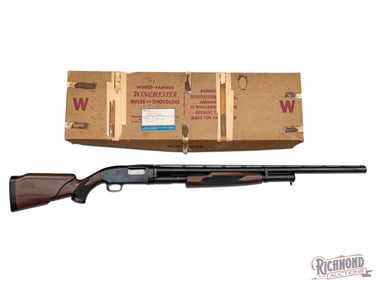 Rare Brown Winchester Model 12 Hydrocoil Pump Shotgun in 12 Gauge with Factory Box