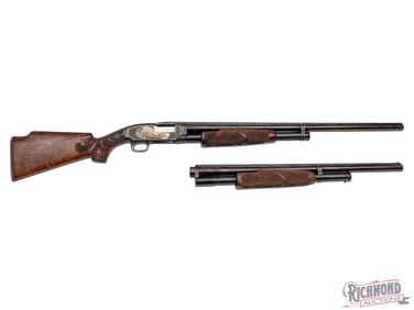 STUNNING Winchester Model 12 Skeet 2 Barrel Deluxe 12 GA Pump Action Shotgun Angelo Bee Engraved