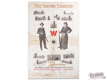 1915 Winchester Free Shooting Exhibition by The Wonderful Topperweins Advertising Poster