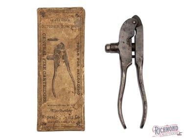 Winchester Model 1882 Steel Tong Reloading Tool in Original Box in .38 W.C.F. Caliber
