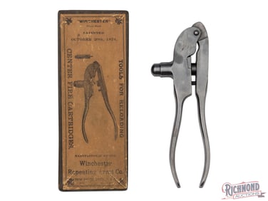 Winchester Model 1882 Blued Steel Tong Reloading Tool in Original Box in 25-20 S.S. Caliber