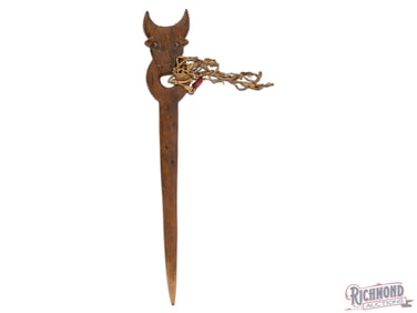 Scarce Native American Buffalo Effigy Plains Dance Wand