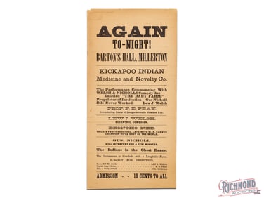 The Indians in The Ghost Dance Broadside Advertisement