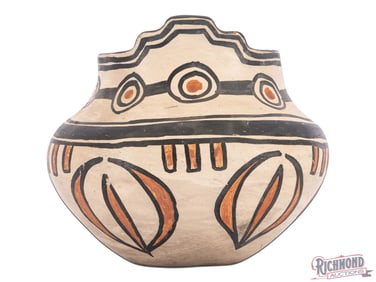 Zuni Tribe Hand Painted Pottery Vessel Piece