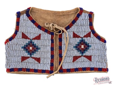 Native American Beaded Child's Vest Plains Origin Possibly Sioux