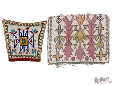 Two Beautiful Native American Plains Beaded Panels
