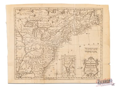 1763 Map of Carolinas and Georgia with Indian Lands