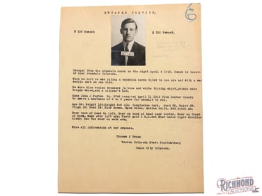 Lot of Two Notices for the Return of Three Escaped Prisoners
