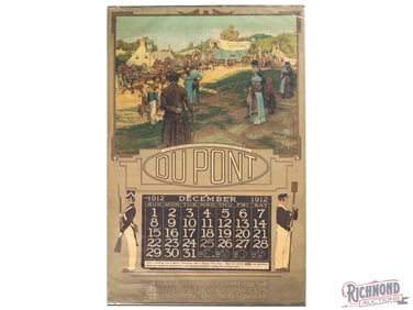 1912 Dupont Powder Centennial Use of Explosives in an American War Advertising Poster w/ Wagon
