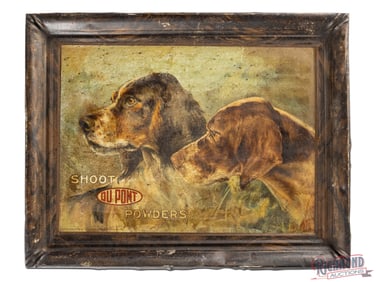 Early Shoot Dupont Powders SST Litho Sign w/ Hunting Dogs