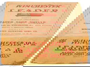 Winchester Leader 100 Round 10 Gauge Primed Empties Two piece Shell Box with Mixed Cartridges