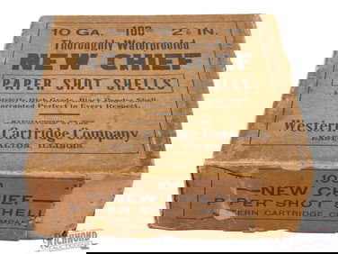 Empty Western Cartridge Company 100 Round 10 Gauge Primed New Chief Empties Two Piece Shell Box