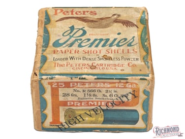 Empty Peters 25 Round 12 Gauge Two Piece Premier Shotgun Shell Box