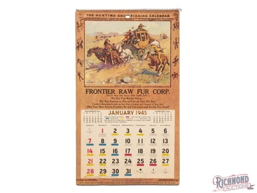 1945 Frontier Raw Fur Corp Illustrated Calendar