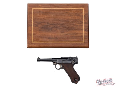 World War I 1917 DWM Luger P-08 Semi-Automatic Pistol in 9m/m Luger Caliber with Case