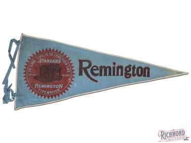 Remington Typewriter "To Save Time is to Lengthen Life" Felt Pennant Banner