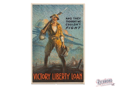 Victory Liberty Loan Bonds Poster "And They Thought We Couldn't Fight" WW1