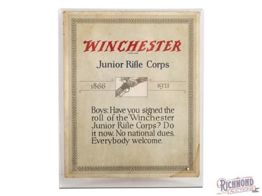 1921 Winchester Retail Easel back Counter Sign W.J.R.C. Have You Signed The Roll?