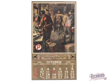 1921 Peters Cartridge Company Advertising Calendar w/ Hunters