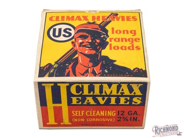Full 25 Round United States Cartridge Company 12 Gauge One Piece Climax Heavies Shotgun Shell Box