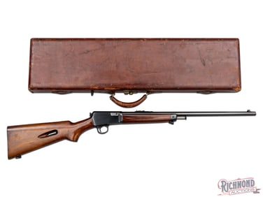 Rare Cased Winchester Model 63 Semi-Automatic Rifle 22 LR Presented to Leut.H.E. Belsher from Texas