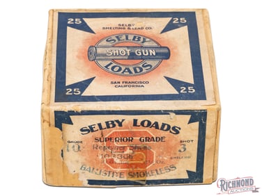 Selby Loads With Blue Outline And Points With 25 Superior Grade 10 Ga Two Piece Box