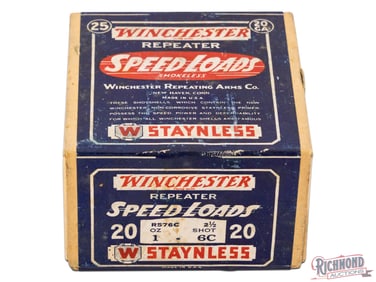 Sealed Winchester Repeater Speed Loads Paper Shotgun Shells Staynless Priming 20 Ga Two Piece Box