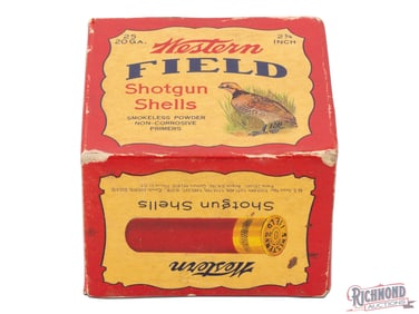 Full Western Field Paper Shotgun Shells With The Colorful Quail Scene 20 Ga One Piece Box