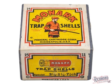 Empty 25 Round Federal Cartridge Company 12 Gauge Two Piece Monark Trap Load Shell Box