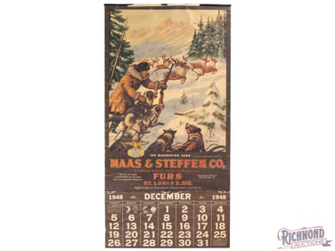 1948 Maas & Steffen Furs Advertising Calendar R.L. McCollister "The Wandering Herd"