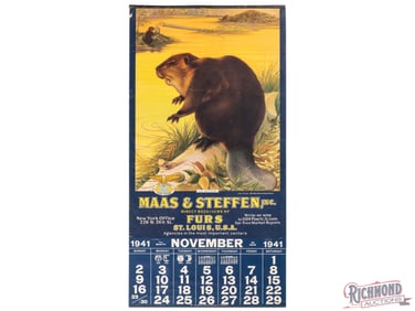 1941 Maas & Steffen Furs Advertising Calendar "The Engineer"