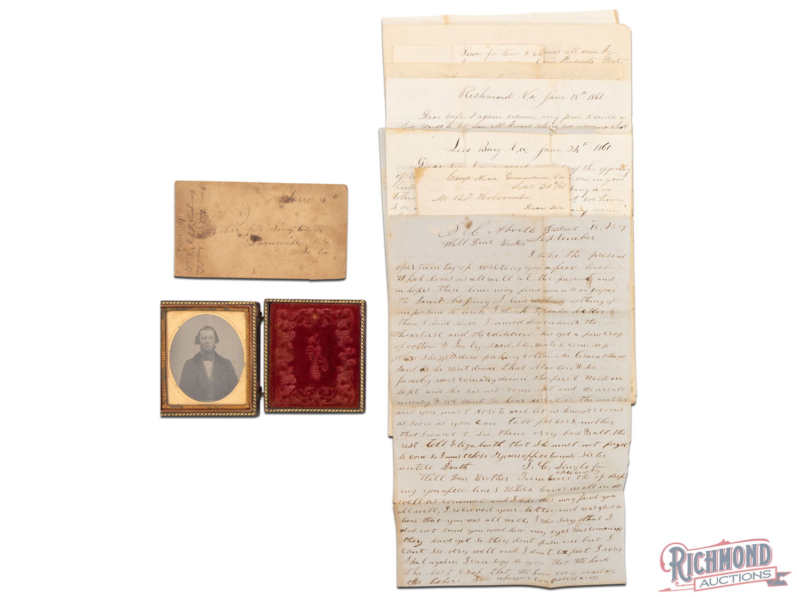 Archive of 4th South Carolina Vols. Confederate Civil War Letters: An archive of 5 Civil War soldiers letters and hand drawn map from Confederate soldier John W. Singleton of the 4th SC Vols. Singleton lived in the Pickens, SC area. Most of his battle action came in