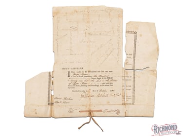 South Carolina Hero William Moultrie 1784 Signed Document