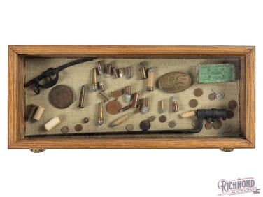 Display Case Full of Civil War Relics