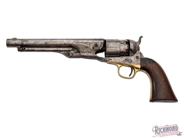 1862 Antique Colt 1860 Army 44 Caliber Percussion Revolver w/ Colt Archive Letter