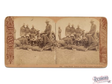 Stereo View Image featuring 10th Cavalry African American Soldiers
