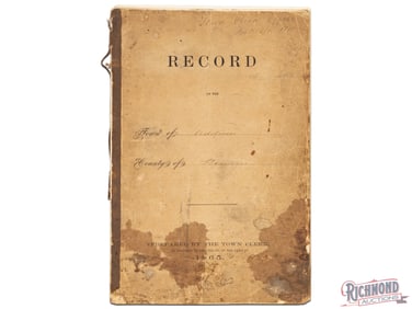 1865 Dated Record Book for Soldiers and Officers with Civil War Service from Addison, New York