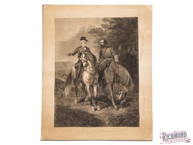 1873 Large Print "The Last Meeting" Robert E. Lee and Stonewall Jackson