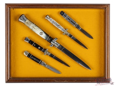 Framed Collection German Solingen Rostfrei & Bonsa Automatic and Inox Switchblades
