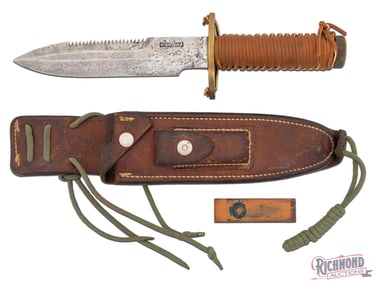 Randall Made Model 18 Attack Solingen 7-1/2" Fixed Blade Knife with Leather Sheath