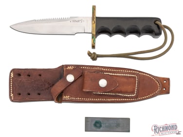 Rare Randall Made Model 14 Attack Solingen Stainless Vietnam Era Knife with Leather Sheath