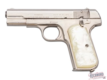 1920 Colt Model 1903 Hammerless .32 ACP Semi-Auto Pistol in Nickel