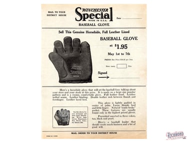 1924 Winchester Typed Letter Purchase Order to Schenck Supply Regarding Baseball Gloves