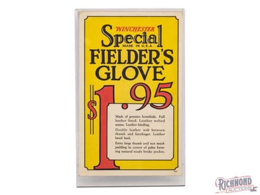 1920's Winchester Two-Sided Retail Counter Sign Fielder's Glove and Ice Pick Special