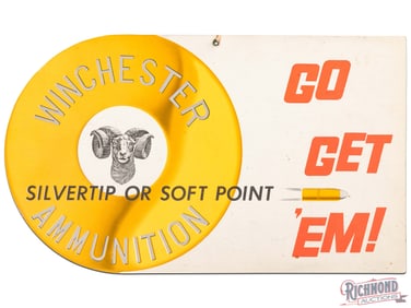 Winchester Western Ammunition Super Speed Shot Shell "Go Get 'Em!" Advertising Display Sign