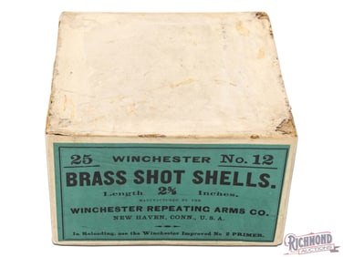 Empty Winchester Two piece 12 Gauge Brass Shotgun Shell Box