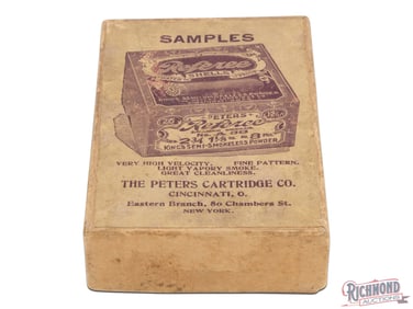 Rare Peters Cartridge Company 5 Round 12 Gauge Referee Salesman Sample Two Piece Box with Shells