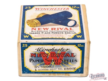 Sealed Winchester New Rival Loaded Black Powder Shell Box 12 Ga Two Piece Box